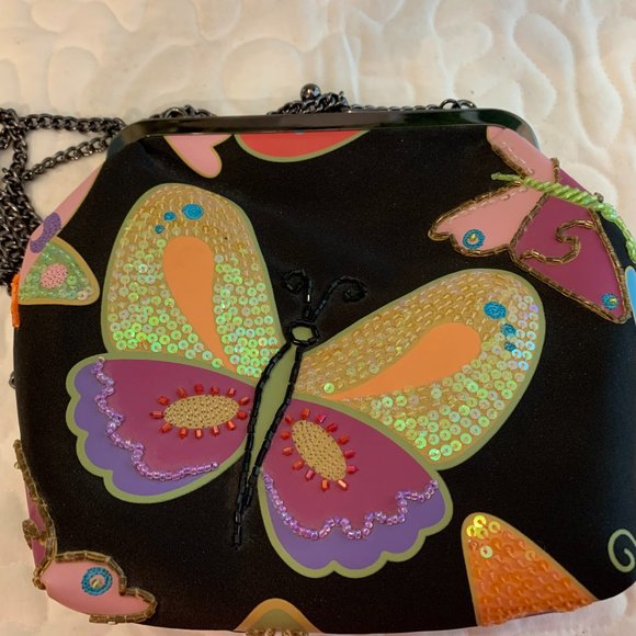 A stunning Marco Arvane black (silk?) and sequin butterfly embellished p… - Picture 3 of 7